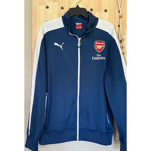 Real Madrid Puma Mens‎ Medium Blue Football Training Track Jacket Full-Zip EUC